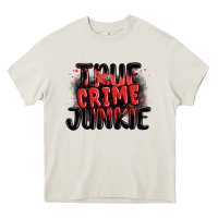 Cream true crime junkie Heavy Core Tee - MaliasSmallBusiness