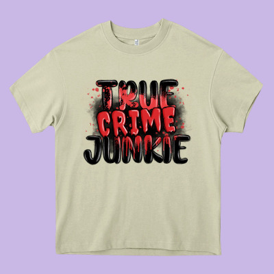 True Crime Junkie Heavy Core Tee Designed By Maliassmallbusiness