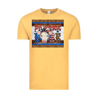 Vintage Mustard 4th of July Western Star Spangled Baby Cow Vintage Tee - LillyAllenDesigns