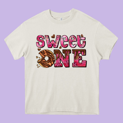 Sweet One Donut Heavy Core Tee Designed By Adodesignshop