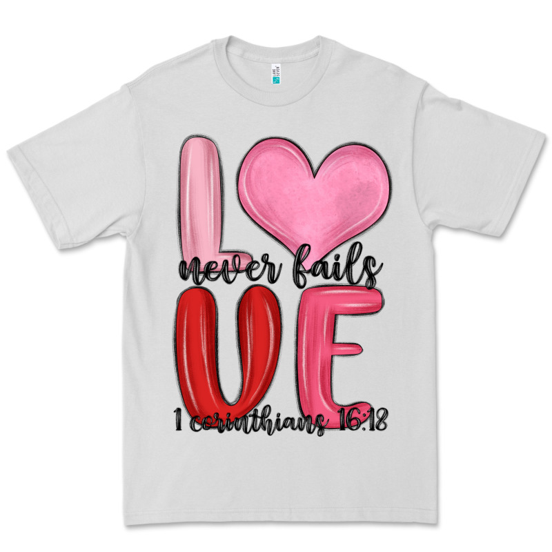 Love Never Fails Valentine S Day Premium Tee by MaliasSmallBusiness | Teevron