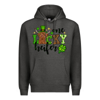 Charcoal Heather St. Patrick's Day One lucky Heifer Premium Hoodie - OliviaCreatesArt