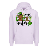 Lilac St. Patrick's Day One lucky Heifer Premium Hoodie - OliviaCreatesArt