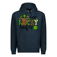 Navy St. Patrick's Day One lucky Heifer Premium Hoodie - OliviaCreatesArt