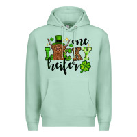 Seafoam St. Patrick's Day One lucky Heifer Premium Hoodie - OliviaCreatesArt