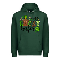 Sports Green St. Patrick's Day One lucky Heifer Premium Hoodie - OliviaCreatesArt