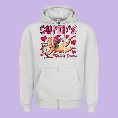 Cupid S Dating Service Zipper Hoodie Designed By Oliviacreatesart