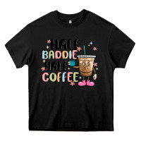 Black half baddie half coffee Heavy Core Tee - MaliasSmallBusiness