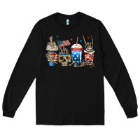 Black 4th of july skeleton coffee cups Long Sleeve Tee - Jasminsmagicworld