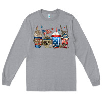 Heather Grey 4th of july skeleton coffee cups Long Sleeve Tee - Jasminsmagicworld