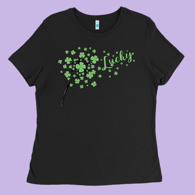 Four Leaf Clover Ladies Tee Designed By Maliassmallbusiness