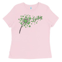 Bubblegum Pink four leaf clover Ladies Tee - MaliasSmallBusiness