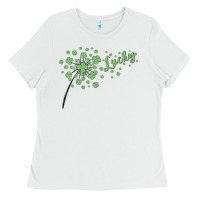 White four leaf clover Ladies Tee - MaliasSmallBusiness