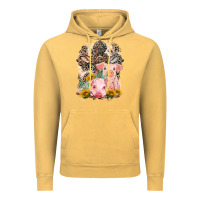 Vintage Mustard Western Pigs with Crosses Vintage Hoodie - LillyAllenDesigns