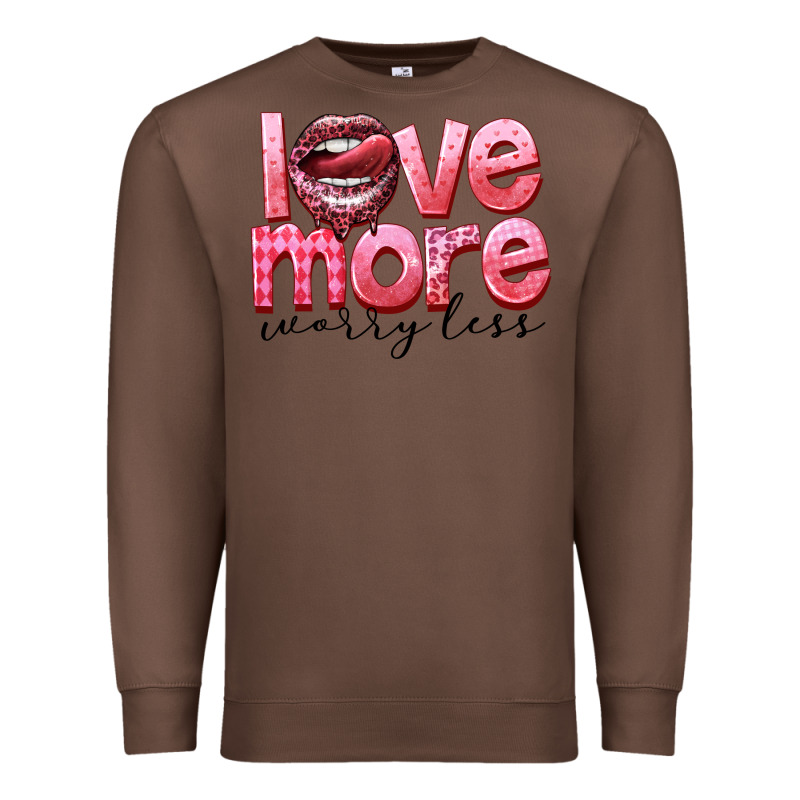 Love More Worry Less Premium Sweatshirt by FaDigitalArtStudio | Teevron
