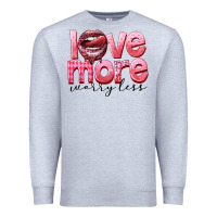 Heather Grey love more worry less Premium Sweatshirt - FaDigitalArtStudio
