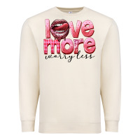 Sandshell love more worry less Premium Sweatshirt - FaDigitalArtStudio
