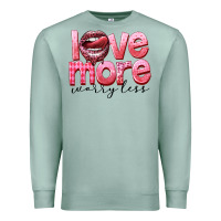 Seafoam love more worry less Premium Sweatshirt - FaDigitalArtStudio