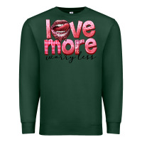Sports Green love more worry less Premium Sweatshirt - FaDigitalArtStudio