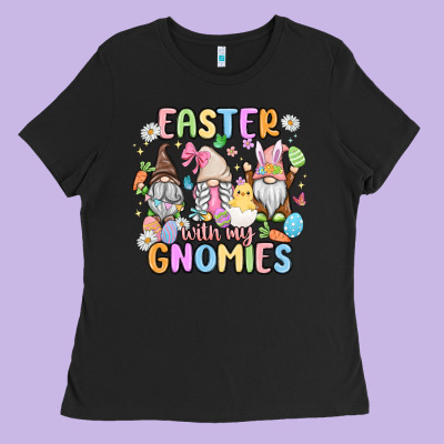 Easter  With My Gnomies Ladies Tee Designed By Maliassmallbusiness