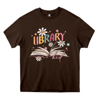 Chocolate Brown library kid Heavy Core Tee - MaliasSmallBusiness