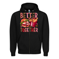 Black hamburger potatoes better together olivia Zipper Hoodie - OliviaCreatesArt