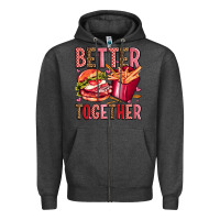 Charcoal Heather hamburger potatoes better together olivia Zipper Hoodie - OliviaCreatesArt