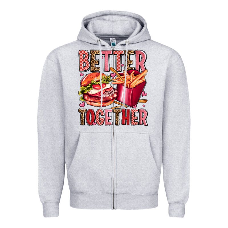 Hamburger Potatoes Better Together Olivia Zipper Hoodie by OliviaCreatesArt | Teevron