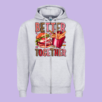 Hamburger Potatoes Better Together Olivia Zipper Hoodie Designed By Oliviacreatesart
