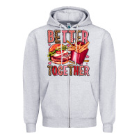 Heather Grey hamburger potatoes better together olivia Zipper Hoodie - OliviaCreatesArt