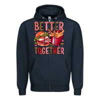 Navy hamburger potatoes better together olivia Zipper Hoodie - OliviaCreatesArt