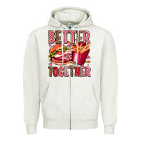 Oatmeal Heather hamburger potatoes better together olivia Zipper Hoodie - OliviaCreatesArt