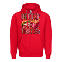Red hamburger potatoes better together olivia Zipper Hoodie - OliviaCreatesArt