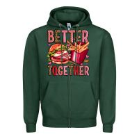 Sports Green hamburger potatoes better together olivia Zipper Hoodie - OliviaCreatesArt
