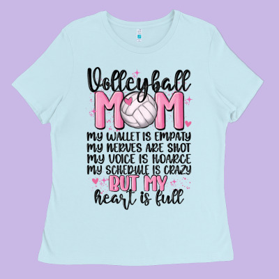 Volleyball Mom Ladies Tee Designed By Maliassmallbusiness