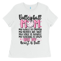 White volleyball mom Ladies Tee - MaliasSmallBusiness