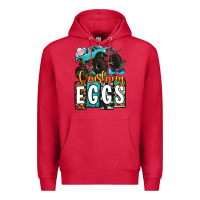 Cardinal Easter Day Monster truck crushing eggs Premium Hoodie - OliviaCreatesArt