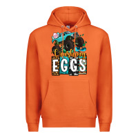 Carrot Easter Day Monster truck crushing eggs Premium Hoodie - OliviaCreatesArt