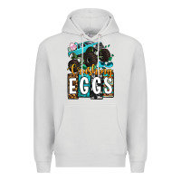 Dove Grey Easter Day Monster truck crushing eggs Premium Hoodie - OliviaCreatesArt