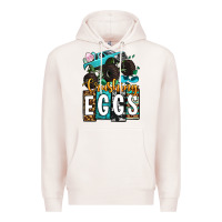 Pale Pink Easter Day Monster truck crushing eggs Premium Hoodie - OliviaCreatesArt