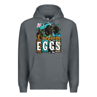 Rock Easter Day Monster truck crushing eggs Premium Hoodie - OliviaCreatesArt