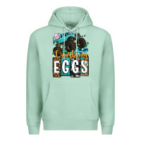 Seafoam Easter Day Monster truck crushing eggs Premium Hoodie - OliviaCreatesArt