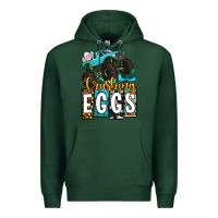 Sports Green Easter Day Monster truck crushing eggs Premium Hoodie - OliviaCreatesArt