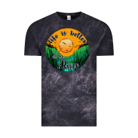 Cloud Black life is better at the river Vintage Tee - JahusDesignShop