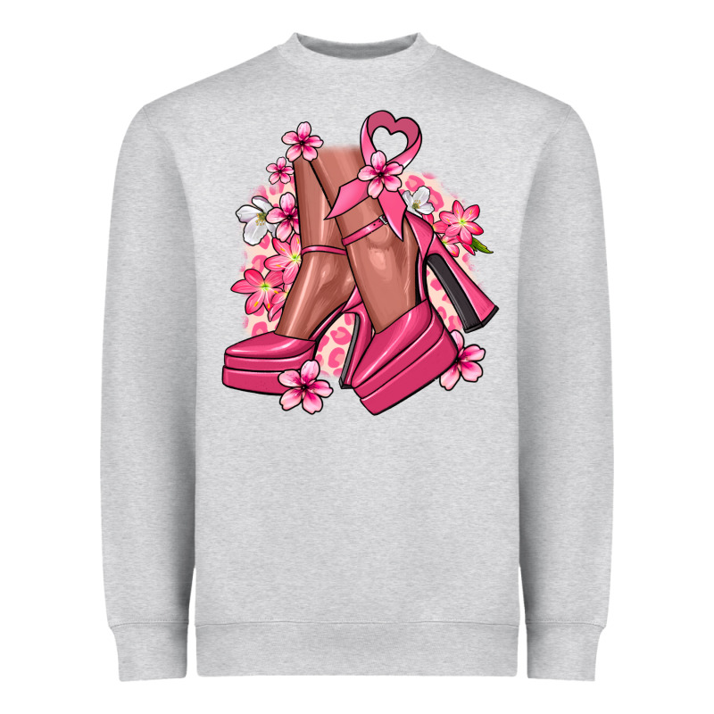 Cancer High Heels Cancer Awareness Heavyweight Sweatshirt by HowdyJamesFarm | Teevron