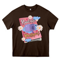 Chocolate Brown bookish passport Heavy Core Tee - MaliasSmallBusiness