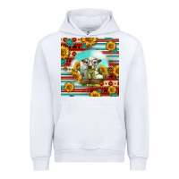 White Charolais Calf Gemstone Urban Hoodie - LillyAllenDesigns