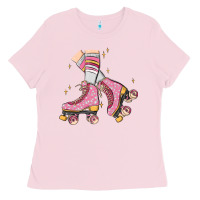 Bubblegum Pink skate Ladies Tee - MaliasSmallBusiness