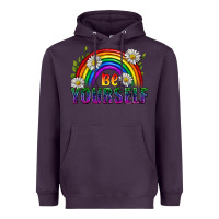 Plum Be Yourself Pride Lgbtq Heavyweight Hoodie - BundleAndBundleShop