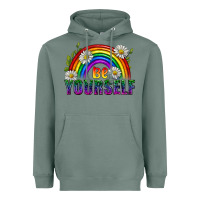 Sage Be Yourself Pride Lgbtq Heavyweight Hoodie - BundleAndBundleShop